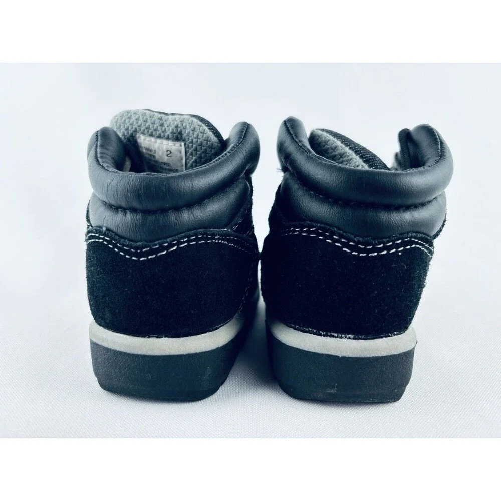 Vintage McKids Black Boots‎ Action Flex Toddler Baby Size 2 Drew Lace Up